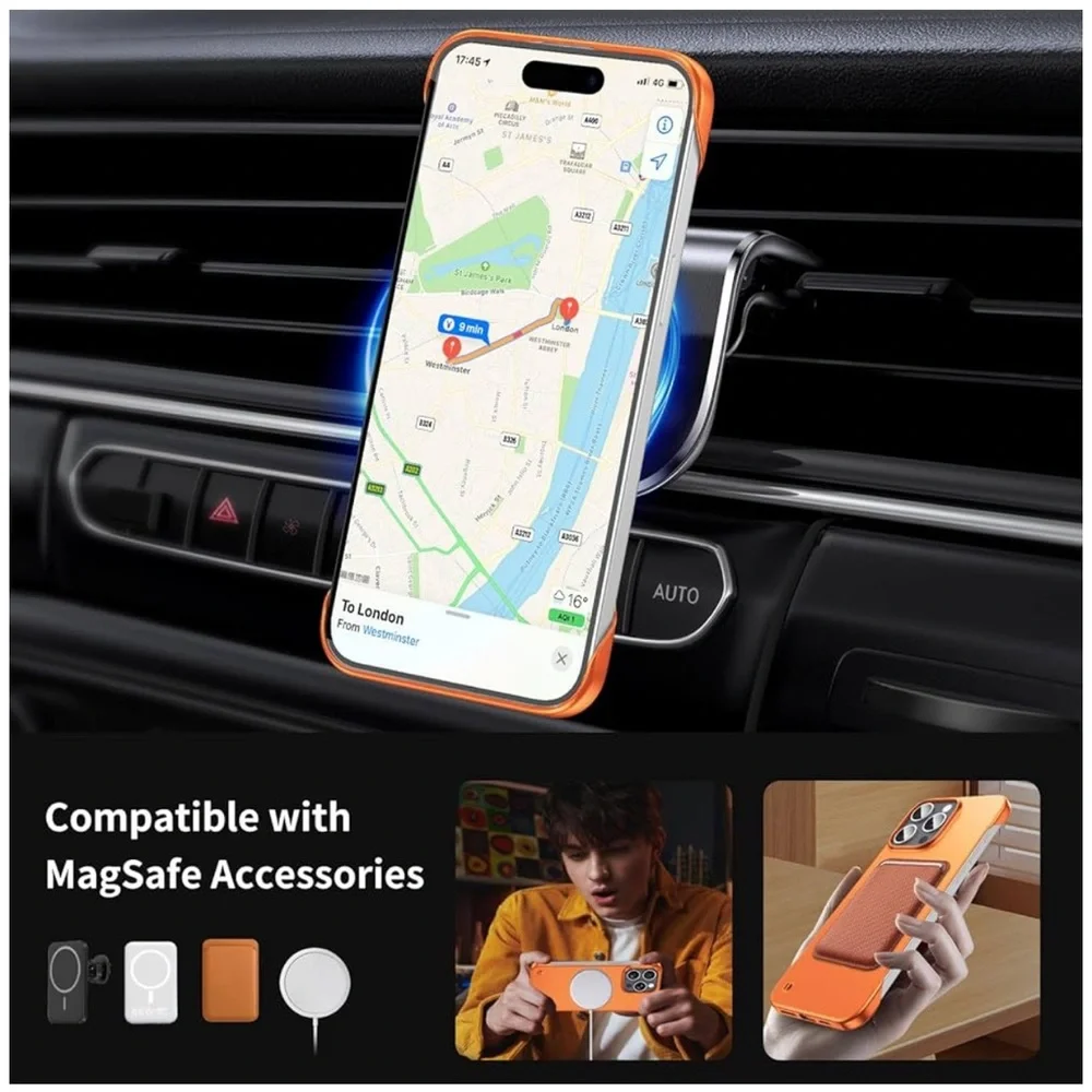 Magnetic Ultra Thin Frosted Designed for iPhone 15 Pro Max Frameless Case 6.7
